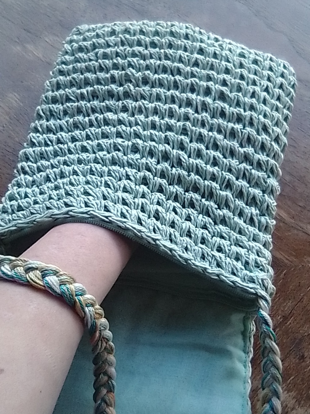 Handmade Light Blue Beaded Dreamcatcher Crochet Crossbody Bag!!! - Picture 6 of 7